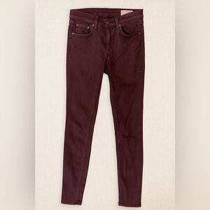 Rag & Bone Skinny Jeans Size 27 Wine Burgundy Denim 30 Inseam EUC MSRP $228